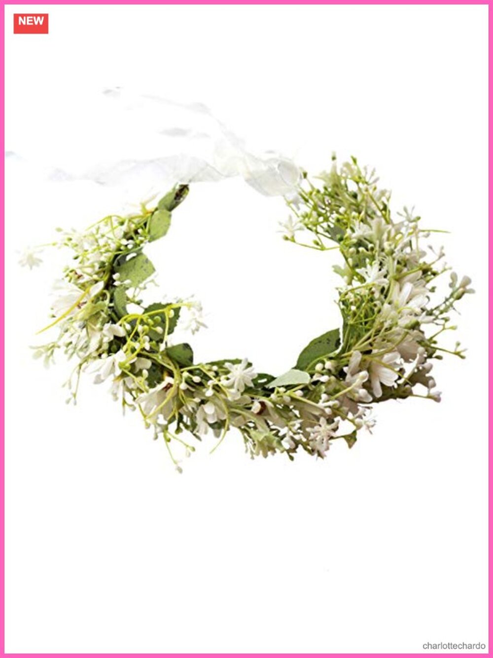 Adjustable Floral Crown Headband Fabric Flower Wreath Halo Headpiece